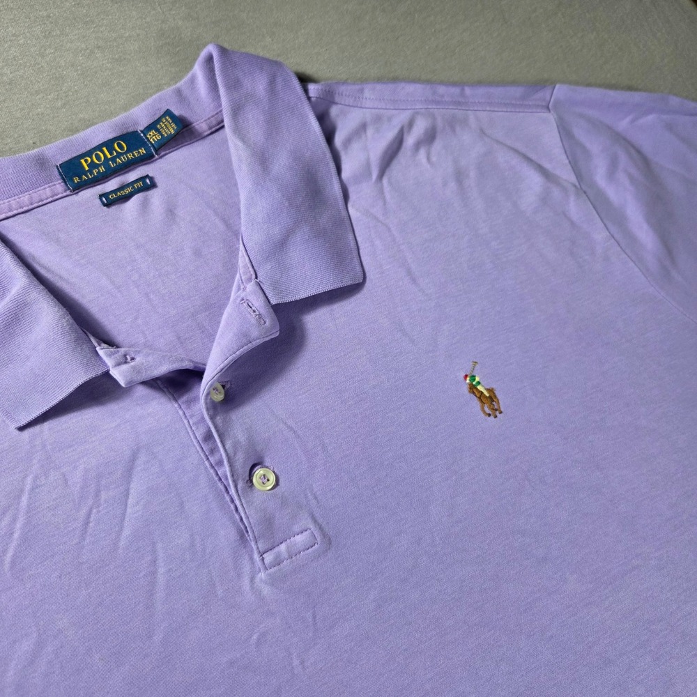 Polo Ralph Lauren Mens XXL Purple Classic Fit Short Sleeve Pony Logo Polo Shirt